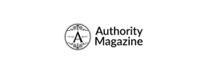 AM Authority Magazine logo: circular emblem with decorative border and an A, then the words Authority Magazine