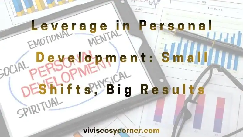 Banner about personal development: 'Small Shifts, Big Results' with charts in the background, suggests practical growth ideas.